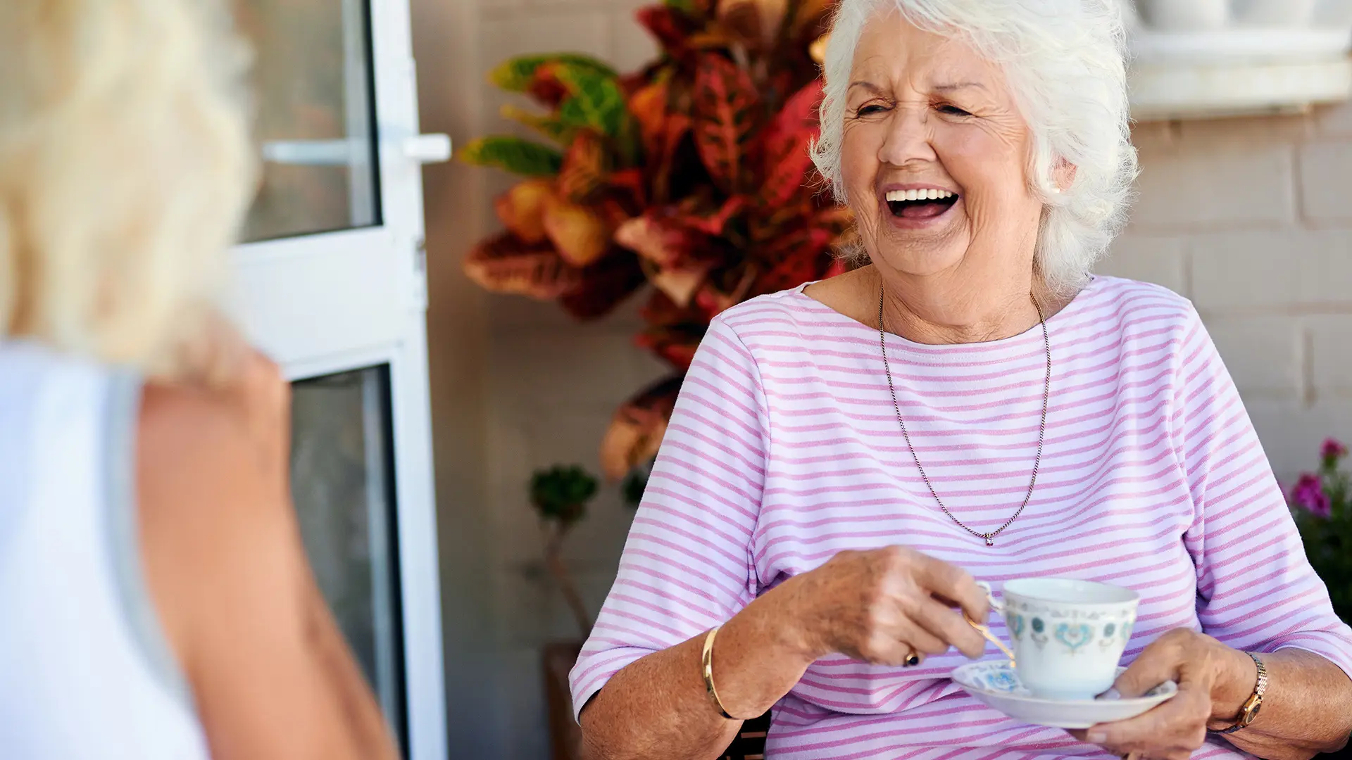 Old Lady With Hot Drink